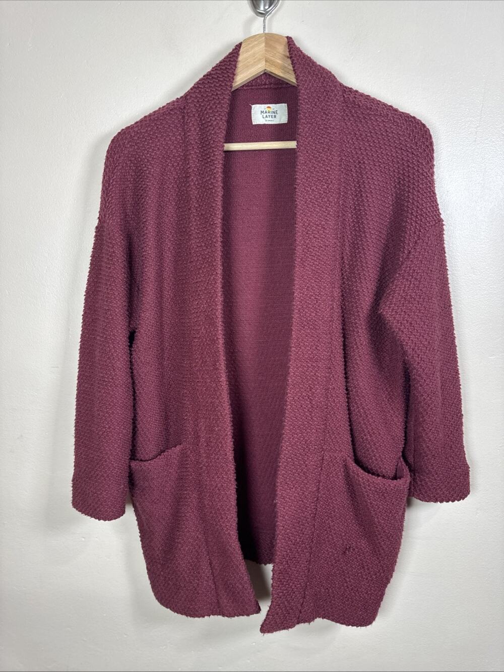 Marine Layer Womens Birdseye Cardigan Sweater Textured Cotton Blend Preppy XS